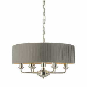 Závesné svietidlo Endon Highclere 94397 sivé niklové 6-plamenné E14 small 2