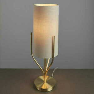 Stojaca lampa Endon Fraser béžová/mosadzná E27 95467 small 5