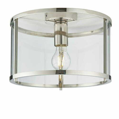 Skontrolujte Stropné svietidlo Endon Hopton nikel/sklo E27 31 cm 96150