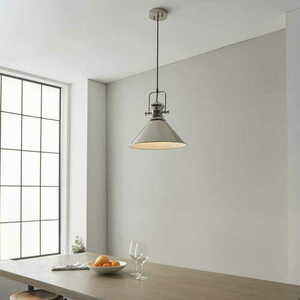 Závesné svietidlo Endon Brampton 96178 nikel E27 1x10W stmievateľné small 3