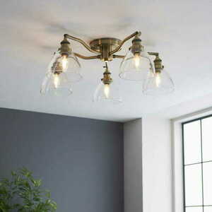 Stropné svietidlo Endon Hansen mosadz 5x E14 65 cm 97248 small 3