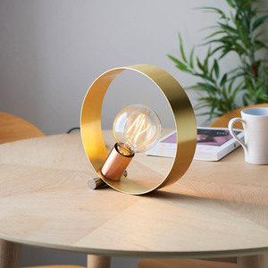 Stolová lampa Endon Hoop 97665 E27 25 cm – mosadz, nikel a meď small 2