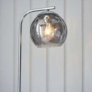 Stojacia lampa Endon Dimple 97978, chróm a dymové sklo, 150 cm, E27 small 3