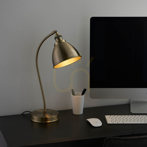 Skontrolujte Stolová lampa Endon Franklin antická mosadz E14 46 cm 98747