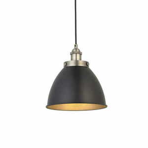 Závesné svietidlo Endon Franklin 98750 čierne s detailmi v starocínovom vyhotovení E27 10 W LED 23,5 cm small 0