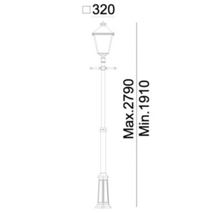 LONDON BIG 491WH 1xE27 biela záhradná / parková lampa - NORLYS premium. small 1