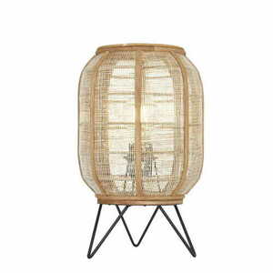 Stolná lampa Endon Zaire 101686 čierna s prírodným ľanom E27 small 0