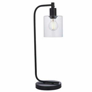 Čierna stolová lampa Endon TOLEDO 95457 číre sklo 1×E27 LED max. 10 W small 0