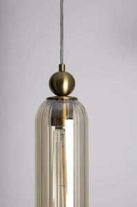 Závesné svietidlo Max Light Campanila P0510 mosadz jantárové sklo 1xE27 10 cm small 1