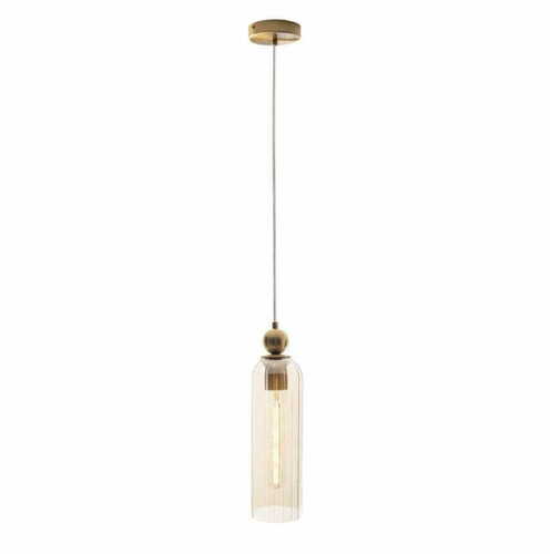 Skontrolujte Závesné svietidlo Max Light Campanila P0510 mosadz jantárové sklo 1xE27 10 cm