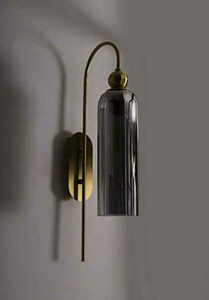 Nástenné svietidlo Max Light Campanila W0333 mosadzné dymové sklo E27 1x40W small 2