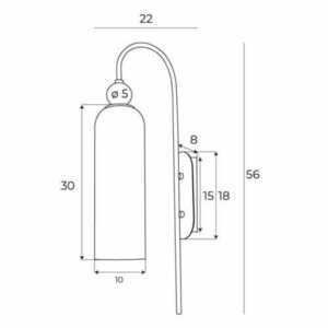 Nástenné svietidlo Max Light Campanila W0333 mosadzné dymové sklo E27 1x40W small 3