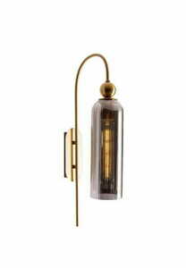 Nástenné svietidlo Max Light Campanila W0333 mosadzné dymové sklo E27 1x40W small 0