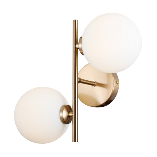 Skontrolujte Nástenné svietidlo Italux Classic Brass biele sklo G9 WL-66463-2-HB