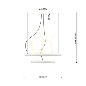 Luster RIO 2 55/78 čierna LED 4000K Thoro small 3