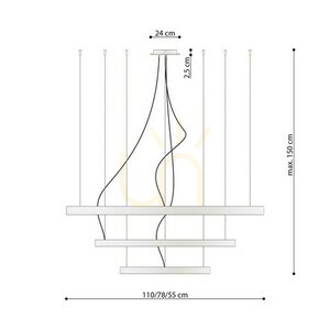 Luster RIO 3 55/78/110 zlatý LED 3000K Thoro small 3