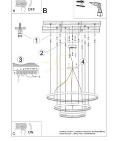 Luster RIO 3 55/78/110 zlatý LED 4000K Thoro small 5