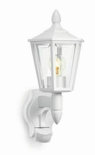 Skontrolujte Vonkajšie nástenné svietidlo Steinel L 15 S s čidlom pohybu 180° E27 60W IP44 biele 41 cm 617912