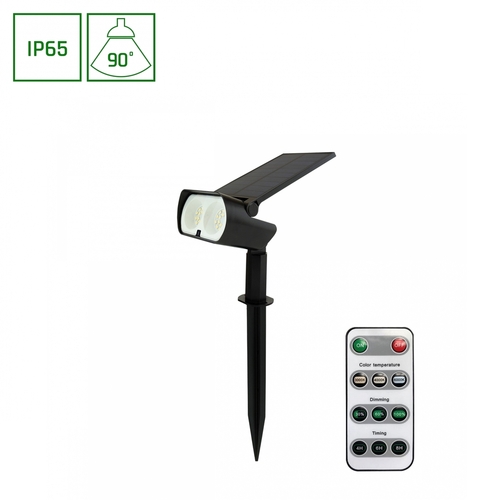 Skontrolujte Solárne svietidlo SpectrumLED OCULUS SOLARIS CCT IP65 čierne s diaľkovým ovládaním, 290 mm
