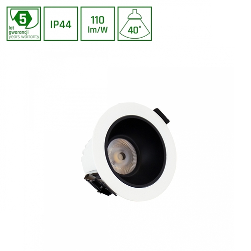 Skontrolujte Orbito Downlight 10 Ww 230 V 40st Ip44 Ra90 Ugr<19 97 X65 Mm biela/čierna matná guľatá 5 rokov záruka