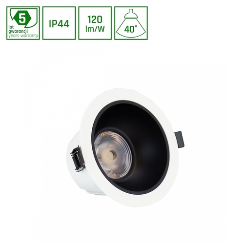 Skontrolujte Orbito Downlight 6 20 W Nw 230 V 40st Ip44 Ra90 Ugr<19 139 X85 Mm White/Black Mat Circle. Nastavenie výkonu 5 L