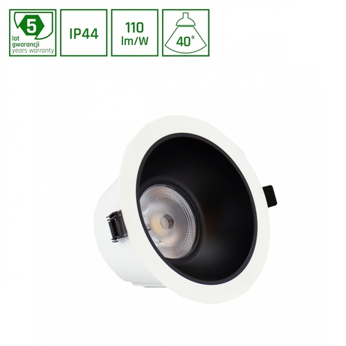Skontrolujte Orbito Downlight 14 27 Ww 230 V 40st Ip44 Ra90 Ugr<19 169 X95 Mm White/Black Mat Circle. Nastavenie výkonu 5