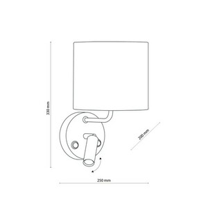 Richi čierna/zlatá nástenná lampa 1Xe27+1Xg9 small 6