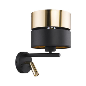 Hilton Čierna/zlatá nástenná lampa 2Xe27+Led small 0
