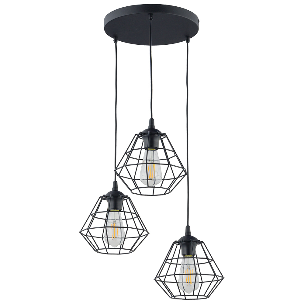 Diamond New Black Pendant Lamp 3 Pl.