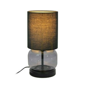 Stolová lampa Italux Dorme E27 s grafitovou sklenenou základňou a čiernym tienidlom TB-63748-BL-SG small 2