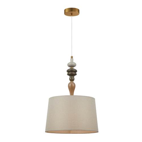 Skontrolujte Závesná lampa Italux Moren hnedá látka E27 PND-84678A-AB