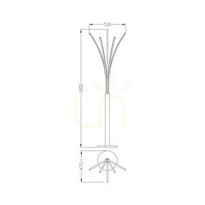 LED stojacia lampa Zuma Line VELDEN ML4767-3BMD – svetlé drevo, matná čierna small 1
