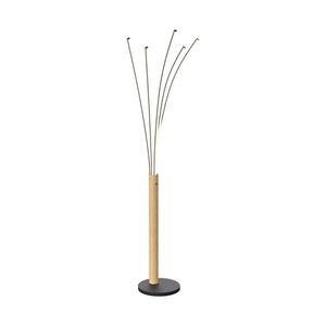 LED stojacia lampa Zuma Line VELDEN ML4767-3BMD – svetlé drevo, matná čierna small 0