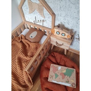 Drevená lampa na ponorku / oranžová - ručná výroba small 9