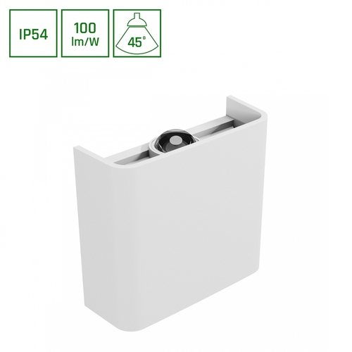 Skontrolujte Lunarix 1 Nástenné svietidlo 2 W Cct 230 V Ip54 Ra90 110x100x40 mm Biela, svieti hore/dole