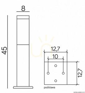 Vonkajšie stĺpikové svietidlo SU-MA INOX Quadrow 45 cm strieborné SS802-450 small 3