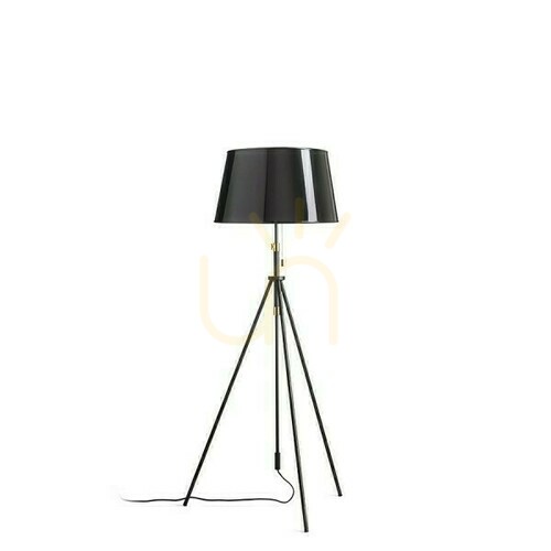 Skontrolujte Luton/Ridick Stojaca lampa lesklá čierna zlatá fólia/čierna/kov 230 V Led E27 11 W.