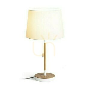 Keith/Ambitus Stolná lampa 30 s USB Polycotton White/Beech 230 V Led E27 11 W. small 1