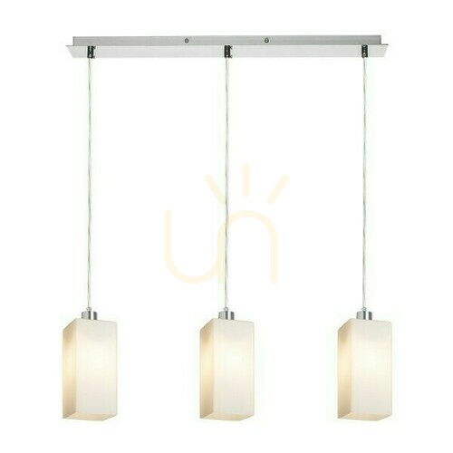 Skontrolujte Liz Iii 60 Opálové sklo/chróm Závesné svietidlo 230 V Led E27 3x11 W.