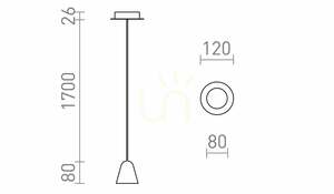 Závesné svietidlo Rendl STIG R13940 čierne LED 6,8 W 3000 K small 6
