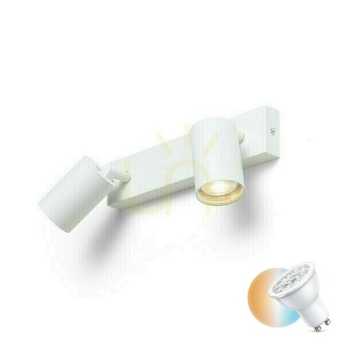 Skontrolujte Dude Ii povrchová lampa biela 230 V Led Gu10 2x9 W.