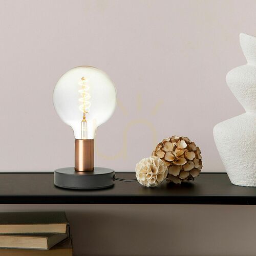 Skontrolujte Stolná lampa Rendl ALGOT R13907 – čierna, povrch v brúsenej medi, E27 LED 15 W