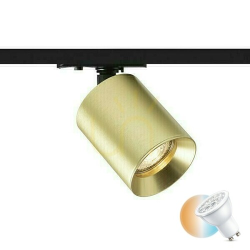 Skontrolujte Dario Spotlight pre 1 fázu. Zábradlie z brúsenej mosadze 230 V Gu10 9 Watt