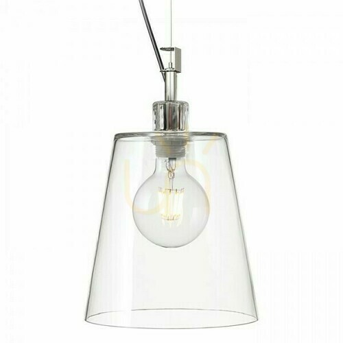 Skontrolujte Babu New 22 Transparent Glass/Chrome Pendant Lamp 230 V E27 53 W.