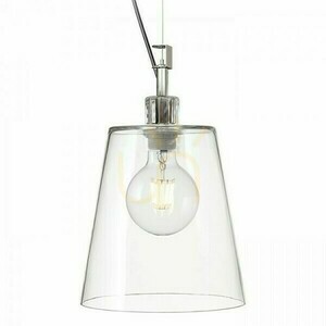 Babu New 22 Transparent Glass/Chrome Pendant Lamp 230 V E27 53 W. small 1