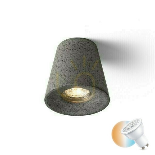 Skontrolujte Stropné svietidlo Volca Concrete/Decor Dark Granite 230 V Led Gu10 5 W.