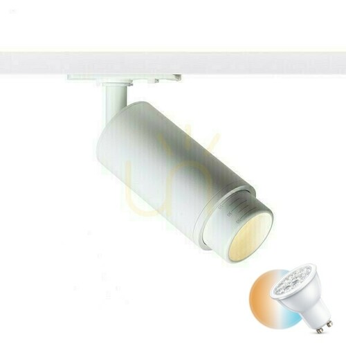 Skontrolujte Reflektor Optimus pre 1 fázu. Koľajnice biela 230 V Led Gu10 9 W 10 50°
