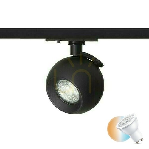 Skontrolujte Siena Spotlight pre 1 fázu. Koľajnice čierne 230 V Gu10 50 W