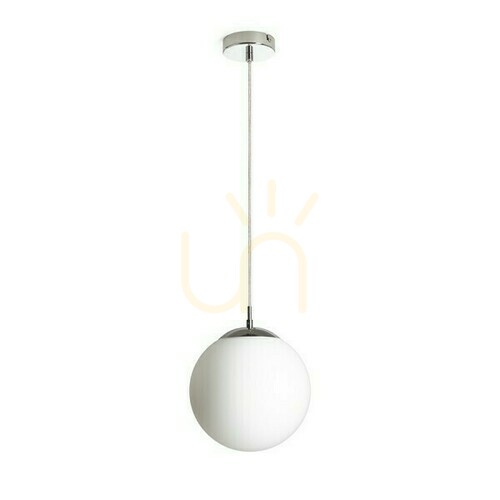 Skontrolujte Luna 25 Opálové sklo/chróm Závesné svietidlo 230 V Led E27 15 W.