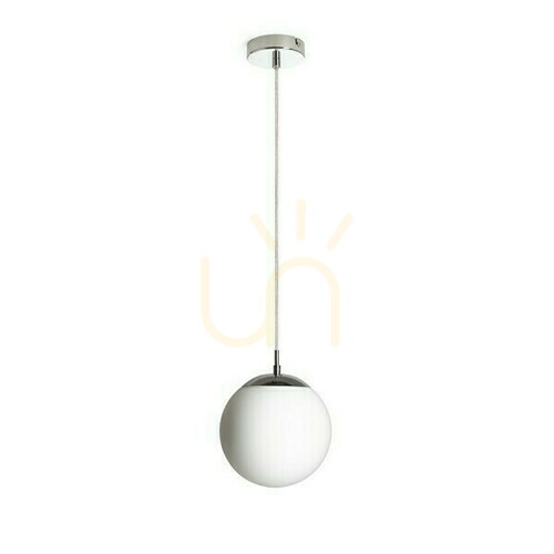 Skontrolujte Luna 20 Opálové sklo/chróm Závesné svietidlo 230 V Led E27 15 W.